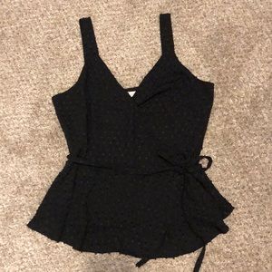 LOFT Black Wrap Top